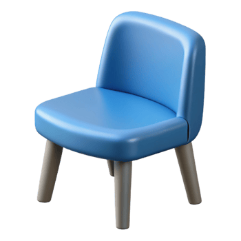 reflective striking Clean lines silhouette of a chair. Scalable, flat color with Scalable Design. detailed png