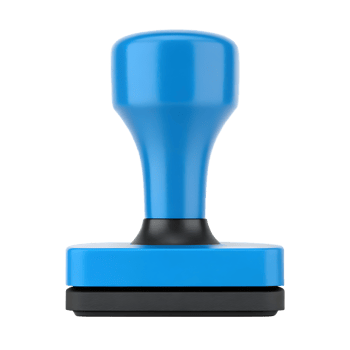 Blue rubber stamp isolated png