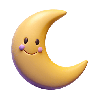 sumptuous gothic Smiling crescent moon character with pointed tips. Clean lines, flat color, minimal design with Scalable Design. professional png
