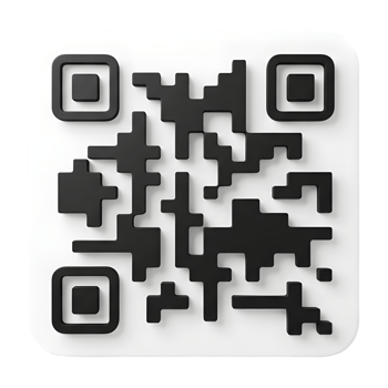Elevated Three-Dimensional Quick Response Code Design png