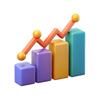inspired geometric An upward trending graph with three data points, flat color. Crisp edges, with Scalable Design. exclusive png