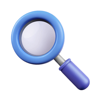 distinguished retro Pictogram of a magnifying glass. Crisp edges, minimal, with Scalable Design. studio quality png