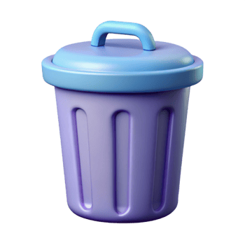 gorgeous art deco Trash can icon. Clean lines, minimal design, flat color. with Scalable Design. museum quality png