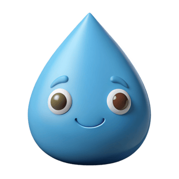 sumptuous calm creative Raindrop character with two small, round eyes. Clean lines, flat color with Scalable Design. museum quality png