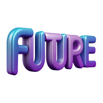 sumptuous playful organic FUTURE in a slim, futuristic font. Flat color, clean lines with Scalable Design. exclusive png