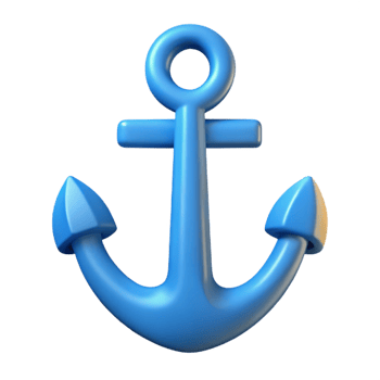 whimsical magnificent Symmetrical anchor with clean lines. Flat color, sharp edges. with Scalable Design. precision png