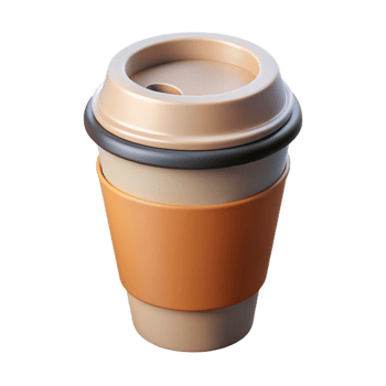 wonderful elegant Single-weight stroke coffee cup. Clean lines, scalable, flat color with Scalable Design. artisan png