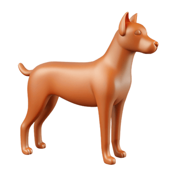 whimsical spectacular Clean lines outline of a simple dog. Flat color, with Scalable Design. 8K png