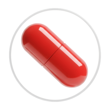 Single Red Capsule Medical Pharmaceutical Product Image png