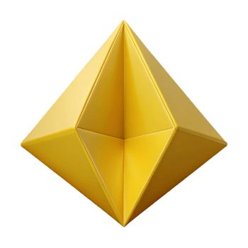 gorgeous classic Geometric pyramid with a single-weight stroke. Yellow flat color, sharp edges. with Scalable Design. fine detail png