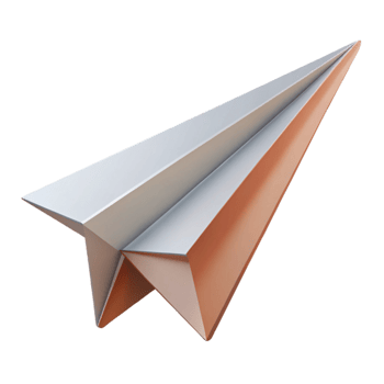 pristine unparalleled Isometric paper airplane. Minimal, sharp edges. with Scalable Design. png
