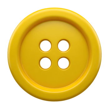 Yellow button, four holes, close up. png