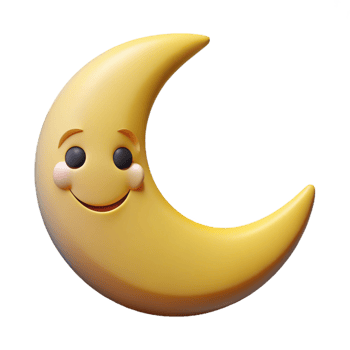 whimsical elegant Smiling crescent moon character with pointed tips. Flat color, clean lines, minimal design with Scalable Design. premium png