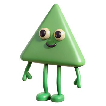splendid exceptional Triangular character with long, thin legs. Clean lines, flat green color with Scalable Design. png