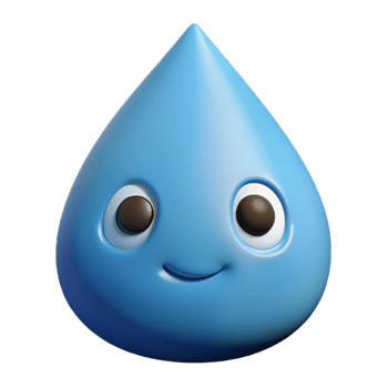 whimsical exquisite Teardrop character with a small, round eye. Clean lines, crisp edges, with Scalable Design. genuine png