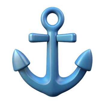 playful dazzling Stylized, symmetrical anchor with crisp edges. Flat color, with Scalable Design. fine detail png