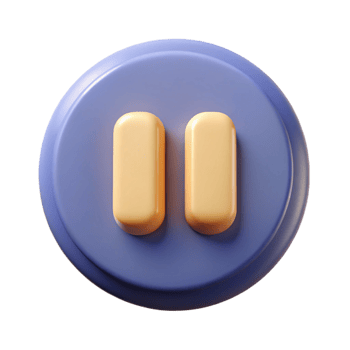 magnificent mid-century A symmetrical pause button icon. Crisp edges, single-weight stroke, with Scalable Design. expertly shot png