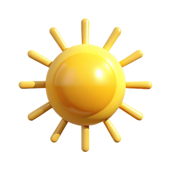 intense pristine Minimal isometric sun with crisp rays and a yellow color with Scalable Design. top-tier png