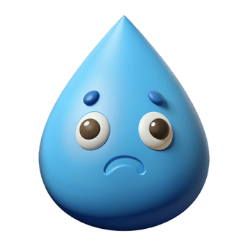 joyful spectacular Teardrop character with a sad expression. Crisp edges, flat color with Scalable Design. perfect clarity png