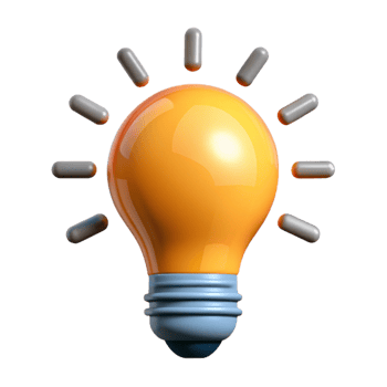 standout creative Flat color isometric lightbulb with clean lines and with Scalable Design. 8K png