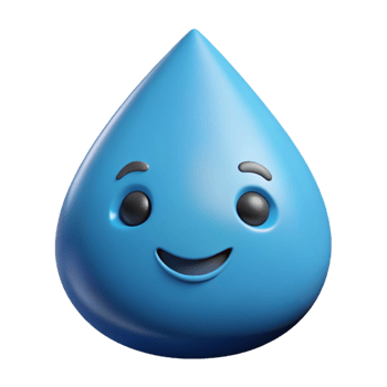 magnificent coastal Teardrop-shaped raindrop character with a smiling face. Clean lines, scalable, flat color with Scalable Design. handcrafted png