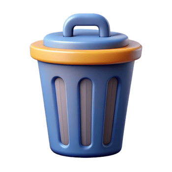 melancholic extraordinary A scalable trash can icon. Clean lines, geometric, flat color with Scalable Design. 4K png