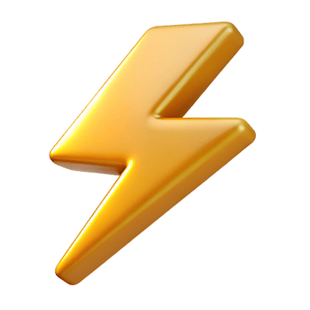 majestic reflective elegant Crisp-edged lightning bolt symbol. Single-weight stroke, scalable, flat color with Scalable Design. elite png