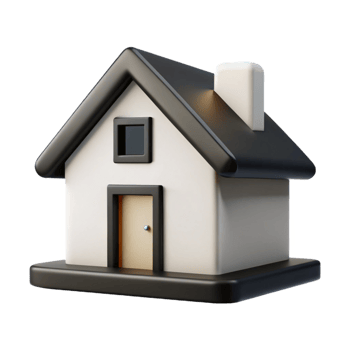melancholic hypnotic Stylized house, simple shapes, black and white. Clean lines, minimal with Scalable Design. top-tier png