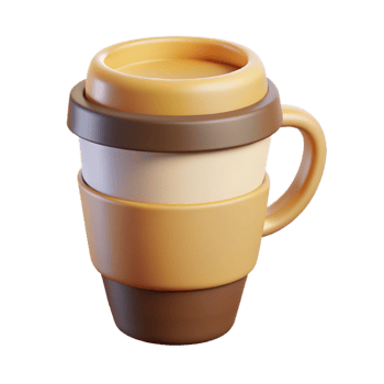 whimsical captivating Minimalist coffee cup icon, sharp edges, flat color, with Scalable Design. impeccable png