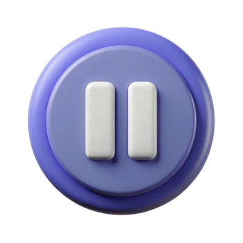 rare impressionist Pictogram of a pause button. Clean lines, flat color, minimal with Scalable Design. 8K png