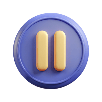 sumptuous whimsical contemporary Pause button icon. Two vertical bars. Crisp edges, flat color with Scalable Design. high quality png