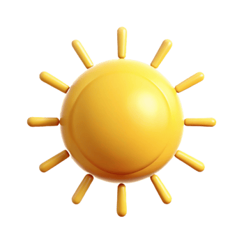 rare rustic Minimal sun icon, crisp edges, flat yellow, single-weight stroke with Scalable Design. impeccable png