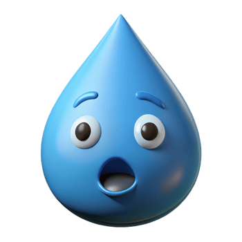 impressive baroque Raindrop character with a surprised expression. Crisp edges, single-weight stroke with Scalable Design. premium png
