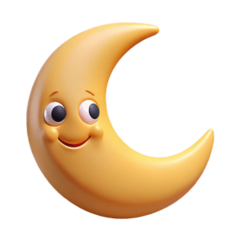 pristine victorian Smiling crescent moon character with pointed tips. Clean lines, flat color, crisp edges with Scalable Design. genuine png