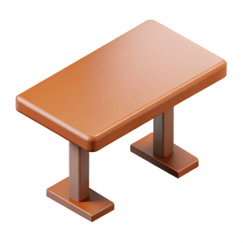 magnificent distinguished Minimal isometric table with single-weight stroke and brown color with Scalable Design. png