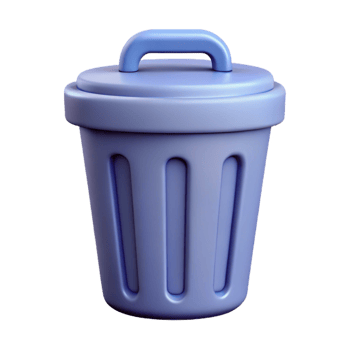 mysterious glorious Pictogram of a trash can. Crisp edges, minimal, flat color with Scalable Design. artisan png