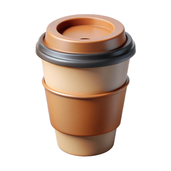 iconic baroque Single-weight stroke coffee cup. Clean lines, scalable, flat color with Scalable Design. masterfully captured png