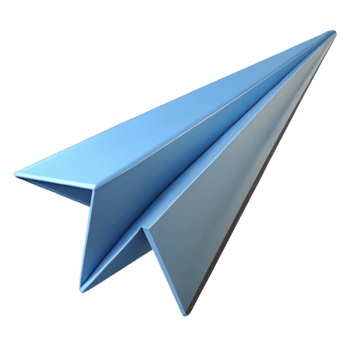 memorable avant-garde Airplane with triangular wings, pointed nose. Single-weight stroke, flat color, scalable high quality png