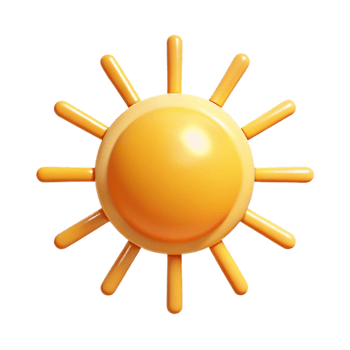 exquisite romantic surreal Flat color monoline sun. Clean lines, crisp edges, symmetrical with Scalable Design. premium png
