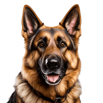 A German shepherd dog on transparent background png