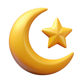 pristine art deco Crescent moon with a single star. Crisp edges, single-weight stroke, with Scalable Design. precision png