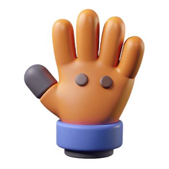 quintessential creative Glove character with five fingers. Scalable, flat color, single-weight stroke with Scalable Design. ultra HD png