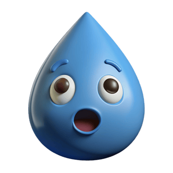immaculate retro Raindrop character with a surprised expression. Crisp edges, single-weight stroke with Scalable Design. professional png