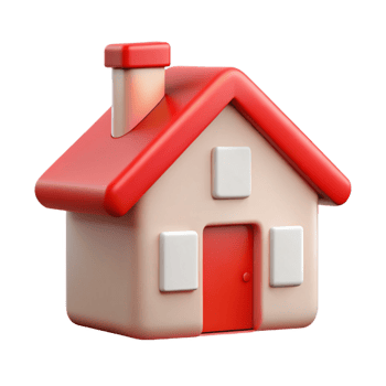 striking tranquil traditional Crisp edges house icon with a chimney, minimal design, flat red color with Scalable Design. top-tier png