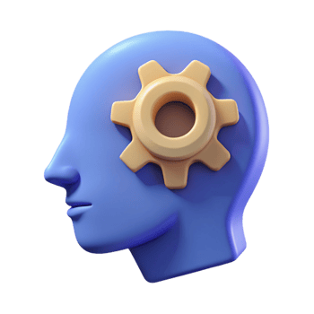splendid urban Human head silhouette with a gear inside, flat color. Single-weight stroke, minimal with Scalable Design. flawless png