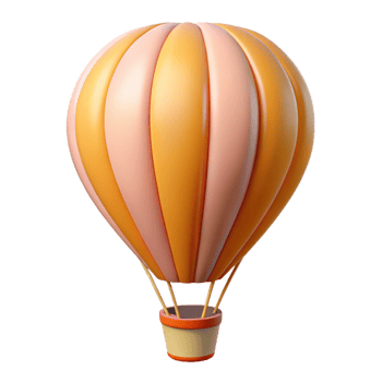 signature avant-garde Minimal line art of a hot air balloon. Clean lines, flat color, with Scalable Design. crisp png