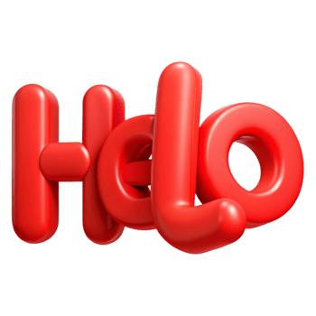 timeless mid-century Bold, sans-serif HELLO in bright red. Clean lines, flat color with Scalable Design. impeccable png