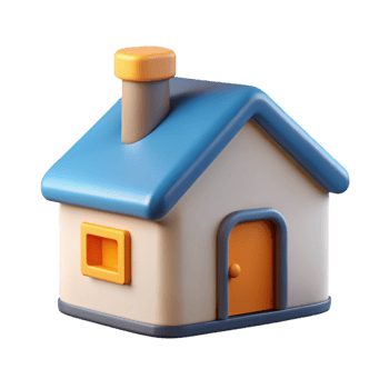 pristine nostalgic gothic House-shaped character with a square chimney. Clean lines, minimal design with Scalable Design. fine detail png