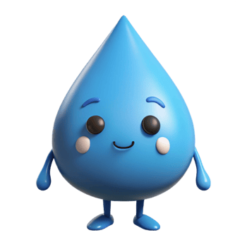 sought-after abstract Raindrop character with a friendly face, simple arms and legs. Minimal design, crisp edges, flat color with Scalable Design. fine detail png
