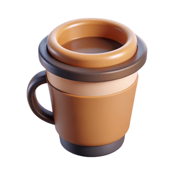 glorious energetic contemporary Clean lines depicting a simple coffee cup. Flat color. FORMAT with Scalable Design. artisan png